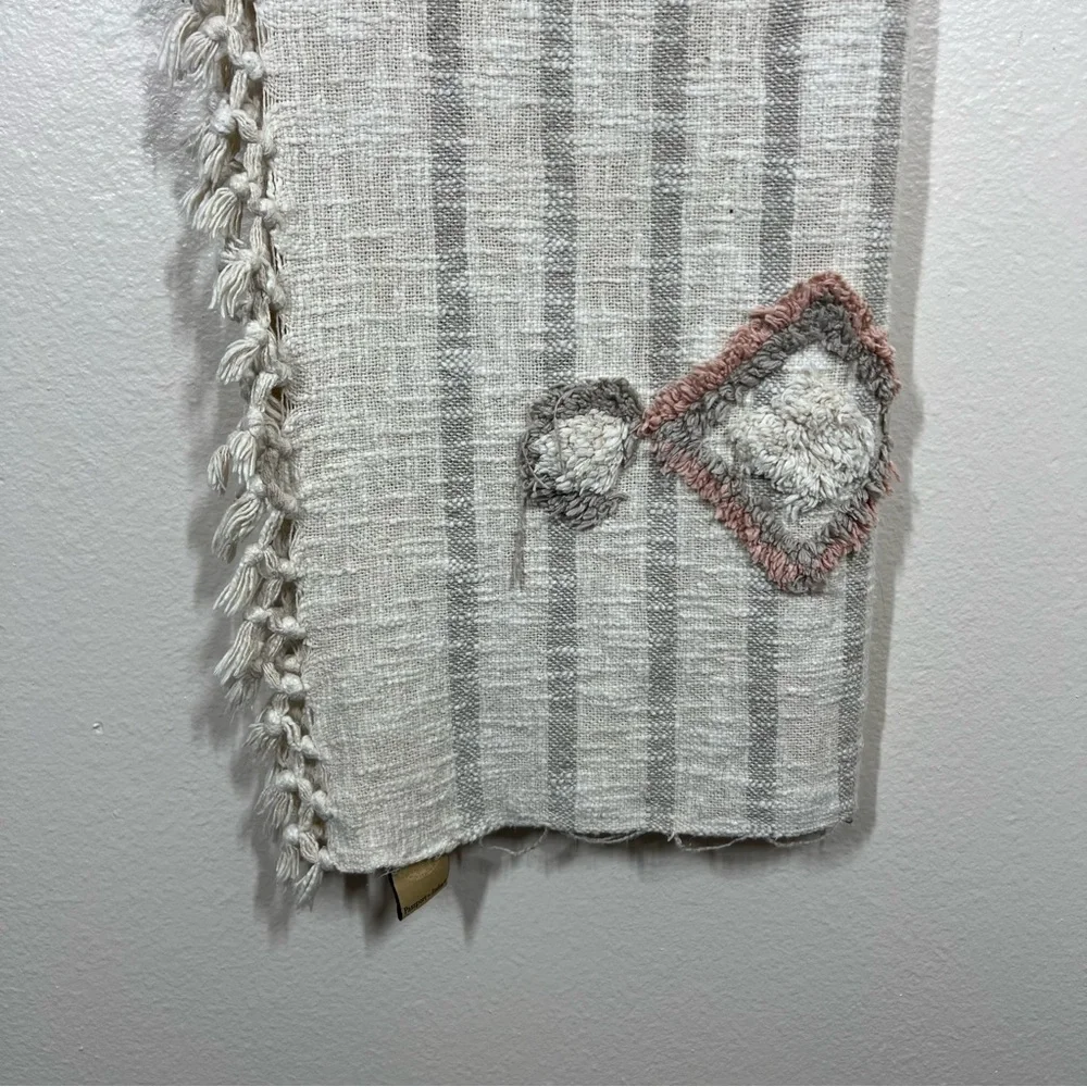 Passport to India Textured Boho Tassel Throw Blanket